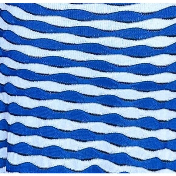 Shoshanna Blue White Stripe Tank Midi Dress MEDIUM Sheath Nautical Designer $395 - Picture 4 of 6